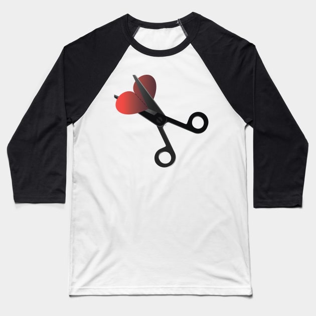 Scissors heart Baseball T-Shirt by Amirey